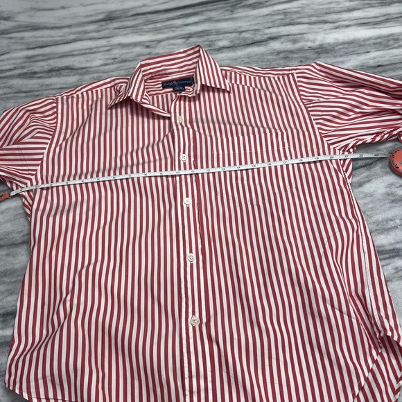 Vintage Ralph Lauren Women's Red/White Striped Shirt size 6 - Picture 7 of 11